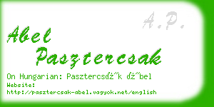 abel pasztercsak business card